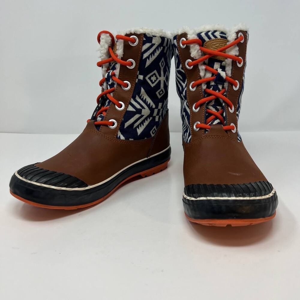 Keen Women's Elsa Lined Winter Boots Size 6.5 Brown Leather - Picture 3 of 15
